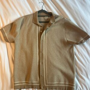J. Crew Tan Knit Sweater Polo